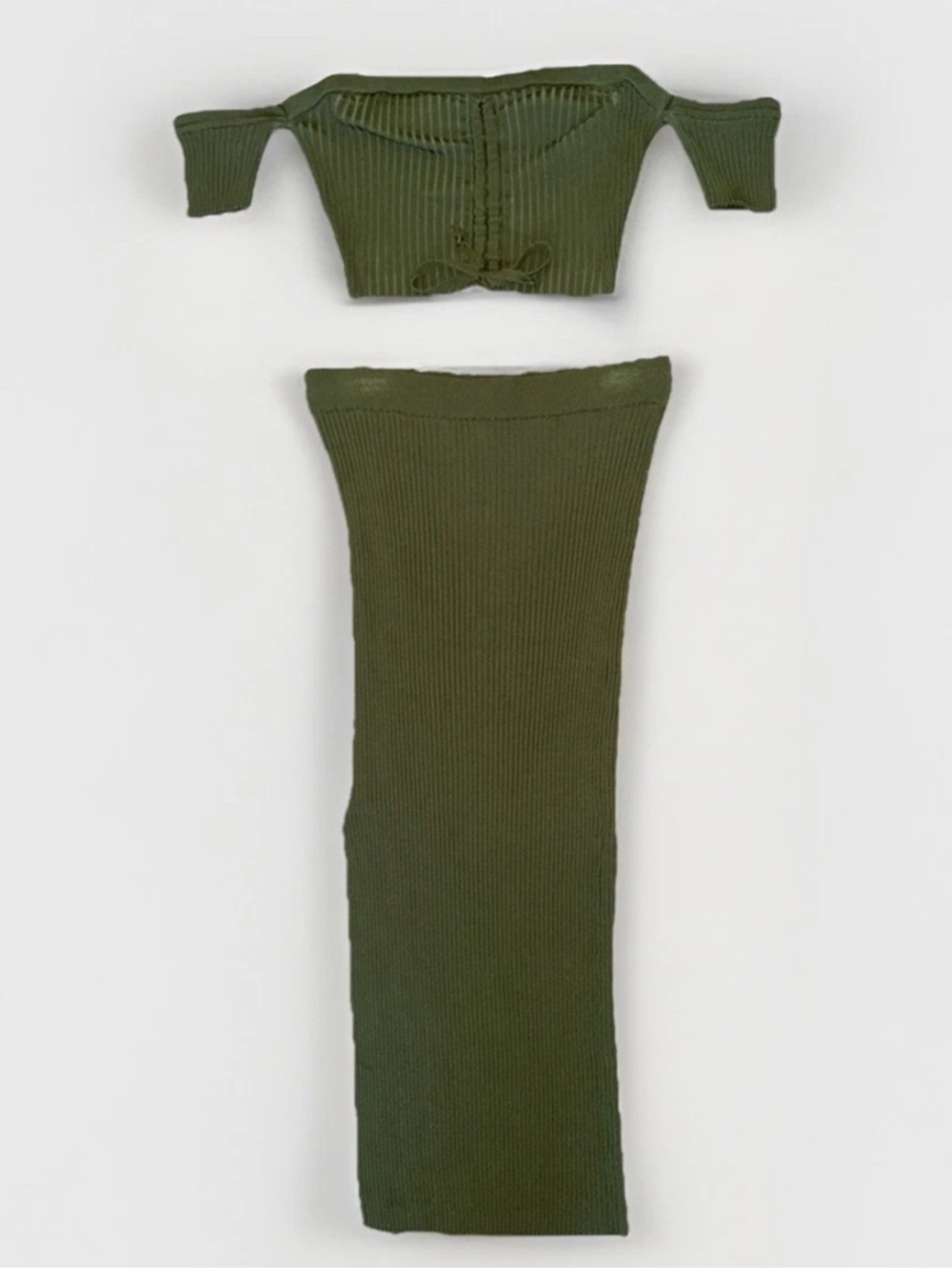 Hera Collection Women S Knit 2piece Off Shoulder Pencil Skirt Set Deep Forest